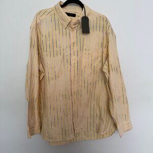 All Saints NWT Crema Faded Stripe Oversize Button Down Shirt